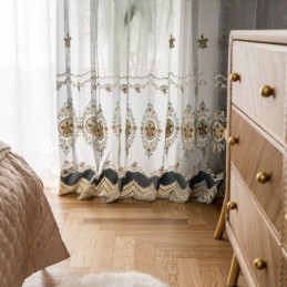 Stickerei Tüll Vorhang Maß Vorhang Europäischen Luxus Sheer Voile Wohnzimmer