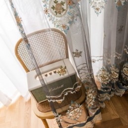 Stickerei Tüll Vorhang Maß Vorhang Europäischen Luxus Sheer Voile Wohnzimmer