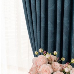 Geometrische Verdunkelungsvorhänge Jacquard Vorhang Maßgeschneiderter Vorhang Für Schlafzimmer