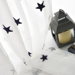 Voile-Vorhang Mit Sternstickerei, Maßgefertigt, Vorhangplatte Für Wohnzimmer, Schlafzimmer, Glastür, Fenster