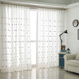 Voile-Vorhang Mit Sternstickerei, Maßgefertigt, Vorhangplatte Für Wohnzimmer, Schlafzimmer, Glastür, Fenster