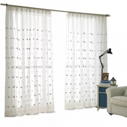 Voile-Vorhang Mit Sternstickerei, Maßgefertigt, Vorhangplatte Für Wohnzimmer, Schlafzimmer, Glastür, Fenster