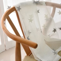 Voile-Vorhang Mit Sternstickerei, Maßgefertigt, Vorhangplatte Für Wohnzimmer, Schlafzimmer, Glastür, Fenster