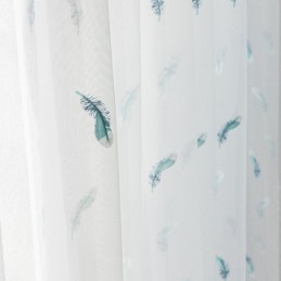 Feder Bestickter Vorhang, Maßgefertigt, Minimalistisch, Atmungsaktiv, Für Wohnzimmer Und Schlafzimmer
