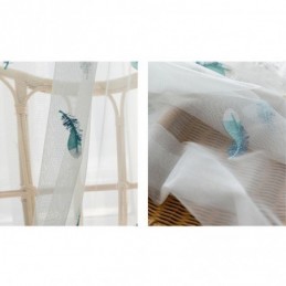 Feder Bestickter Vorhang, Maßgefertigt, Minimalistisch, Atmungsaktiv, Für Wohnzimmer Und Schlafzimmer