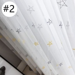 Hochwertiger Stickerei-Vorhang, Maßanfertigung, Vorhang Mit Pentagramm-Muster, Durchsichtig, Für Wohnzimmer Und Schlafzimmer