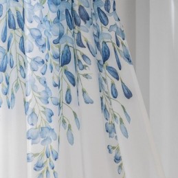 Moderner Transparenter Vorhang Nach Maß, Vorhang Mit Pflanzen-Print, Voile-Fenster Für Wohnzimmer, Balkon