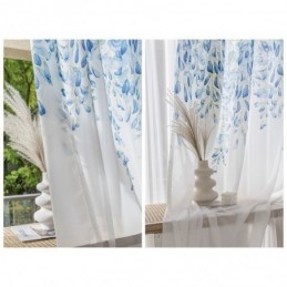 Moderner Transparenter Vorhang Nach Maß, Vorhang Mit Pflanzen-Print, Voile-Fenster Für Wohnzimmer, Balkon
