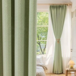 Blätter Jacquard Vorhänge Blackout Für Wohnzimmer