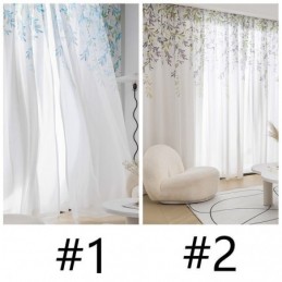 Voile-Vorhang Mit Rankenmuster, Maßgefertigt, Bedruckt, Transparent, Für Wohnzimmer Und Schlafzimmer