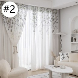 Voile-Vorhang Mit Rankenmuster, Maßgefertigt, Bedruckt, Transparent, Für Wohnzimmer Und Schlafzimmer
