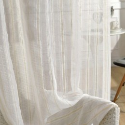 Nordischer Gardinenstoff, Maßgefertigt, Streifen-Tüll, Für Wohnzimmer Und Schlafzimmer