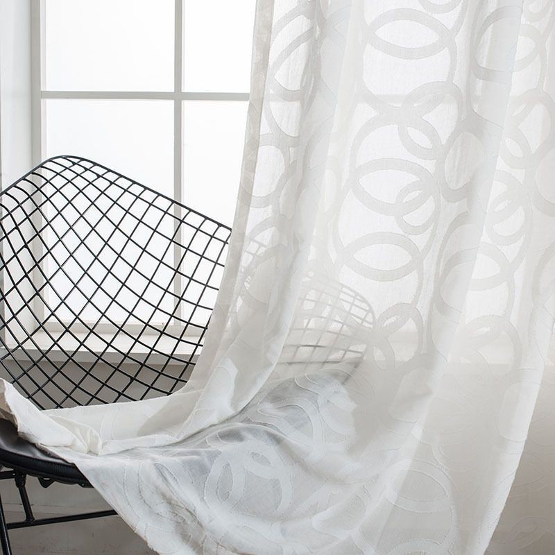 Weiße Tüllvorhänge Moderner Transparenter Voile-Vorhang Maßgefertigter Vorhang Für Wohnzimmer Schlafzimmer