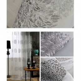 Moderner Bestickter Tüllvorhang, Maßgefertigt, Transparenter Voile-Vorhang, Wohnzimmer, Schlafzimmer