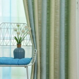 Schlichter Halbverdunkelungsvorhang Maßgefertigter Vorhang Bunte Streifen Bedruckt Wohnzimmer