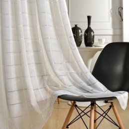 Geometrischer Jacquard-Vorhang, Maßgefertigt, Luxuriöser Tüll, Für Wohnzimmer Und Schlafzimmer