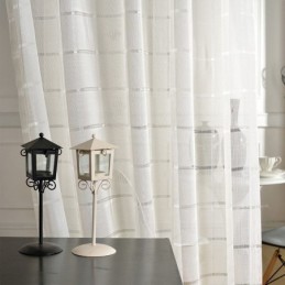 Geometrischer Jacquard-Vorhang, Maßgefertigt, Luxuriöser Tüll, Für Wohnzimmer Und Schlafzimmer