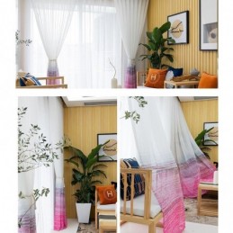 Nordischer Stil, Transparenter Vorhang, Maßgefertigt, Bedruckter Voile, Für Wohnzimmer Und Schlafzimmer