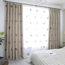 Contemporary Max Verdunkelungsvorhang, Maßgefertigt, Vorhang Smiley Katze Stickerei Schlafzimmer