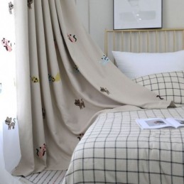 Contemporary Max Verdunkelungsvorhang, Maßgefertigt, Vorhang Smiley Katze Stickerei Schlafzimmer