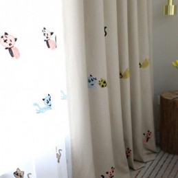 Contemporary Max Verdunkelungsvorhang, Maßgefertigt, Vorhang Smiley Katze Stickerei Schlafzimmer
