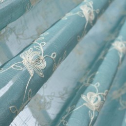 Bestickte Voile-Vorhänge Mit Pflanzenmuster, Fensterbehandlungen Für Wohnzimmer Und Schlafzimmer, Maßgefertigter Vorhang
