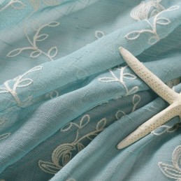 Bestickte Voile-Vorhänge Mit Pflanzenmuster, Fensterbehandlungen Für Wohnzimmer Und Schlafzimmer, Maßgefertigter Vorhang