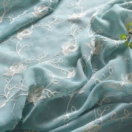 Bestickte Voile-Vorhänge Mit Pflanzenmuster, Fensterbehandlungen Für Wohnzimmer Und Schlafzimmer, Maßgefertigter Vorhang