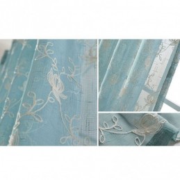 Bestickte Voile-Vorhänge Mit Pflanzenmuster, Fensterbehandlungen Für Wohnzimmer Und Schlafzimmer, Maßgefertigter Vorhang