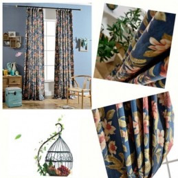 Wohnzimmer Vorhang Maßgeschneiderte Vorhang Blau Prächtiger Druck Schlafzimmer Fenster Behandlung