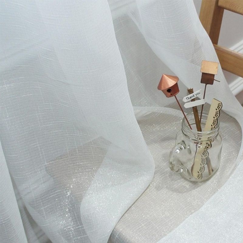 Eleganter Transparenter Vorhang Nach Maß, Einfarbig, Tüll, Für Wohnzimmer Und Schlafzimmer