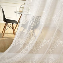 Bestickter Vorhang Nach Maß, Weiß, Dekor, Fensterbehandlung, Wohnzimmer, Schlafzimmer