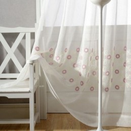 Nordischer Bestickter Tüllvorhang Nach Maß Vorhang Floral Voile Sheer Wohnzimmer