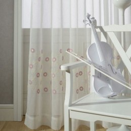 Nordischer Bestickter Tüllvorhang Nach Maß Vorhang Floral Voile Sheer Wohnzimmer