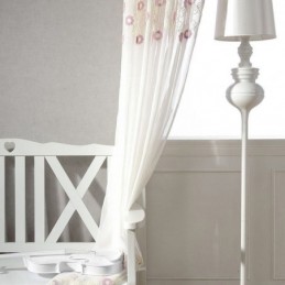 Nordischer Bestickter Tüllvorhang Nach Maß Vorhang Floral Voile Sheer Wohnzimmer