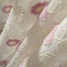 Nordischer Bestickter Tüllvorhang Nach Maß Vorhang Floral Voile Sheer Wohnzimmer