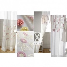 Nordischer Bestickter Tüllvorhang Nach Maß Vorhang Floral Voile Sheer Wohnzimmer