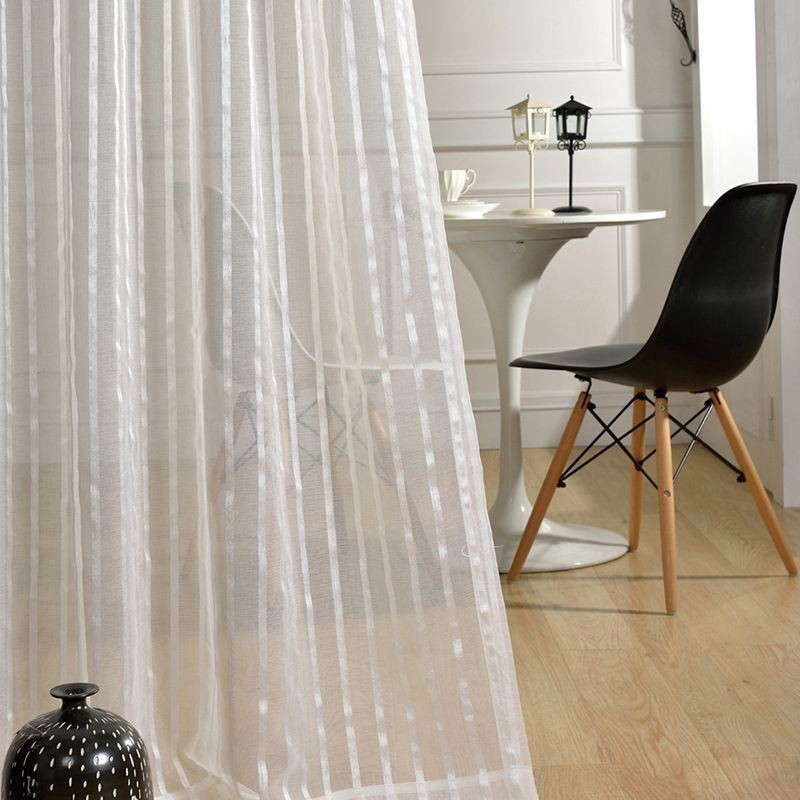 Eleganter Weißer Tüllvorhang Nach Maß, Vorhang, Durchsichtig, Für Wohnzimmer Und Schlafzimmer