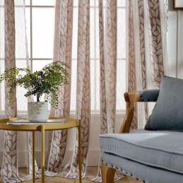 Blatt-Jacquard-Tüll-Vorhänge, Nordische Gardinen Für Wohnzimmer