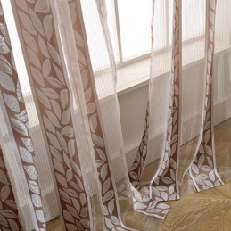 Blatt-Jacquard-Tüll-Vorhänge, Nordische Gardinen Für Wohnzimmer