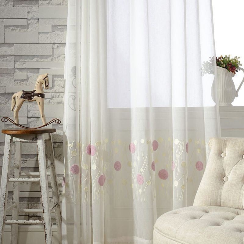 Bestickter Tüllvorhang Maßgefertigter Vorhang Moderne Voile-Gaze-Vorhänge Für Wohnzimmer Schlafzimmer
