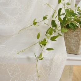 Nordischer Voile-Vorhang, Maßgefertigt, Bestickt, Transparent, Für Wohnzimmer Und Schlafzimmer