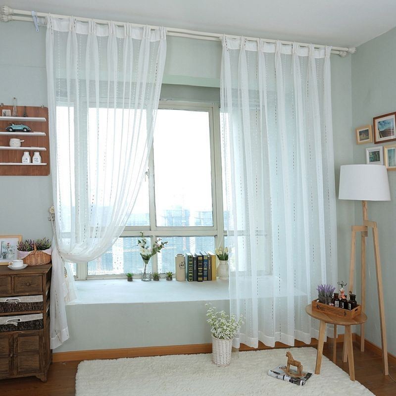 Nordische Tüllvorhänge Moderner Transparenter Voile-Vorhang Maßgefertigter Vorhang Für Wohnzimmer Schlafzimmer