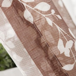 Simplicity Bedruckter Transparenter Vorhang, Maßgefertigt, Blätter-Tüll Für Wohnzimmer