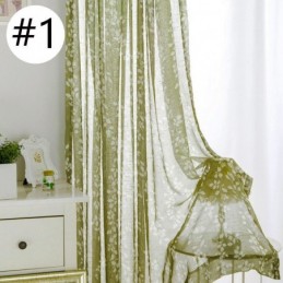 Simplicity Bedruckter Transparenter Vorhang, Maßgefertigt, Blätter-Tüll Für Wohnzimmer