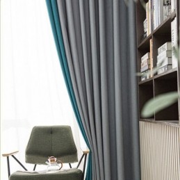 Nordic Patchwork Vorhänge Einfarbig Blackout Für Wohnzimmer