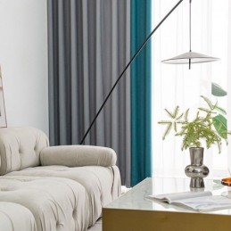 Nordic Patchwork Vorhänge Einfarbig Blackout Für Wohnzimmer