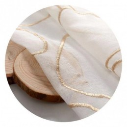 Moderner Bestickter Tüllvorhang, Maßgefertigt, Vorhang Voile, Durchsichtig, Wohnzimmer