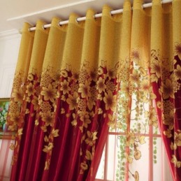 American Country Sheer Vorhang Nach Maß Vorhang Blumenzweig Jacquard Fenster Behandlung Schlafzimmer