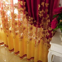American Country Sheer Vorhang Nach Maß Vorhang Blumenzweig Jacquard Fenster Behandlung Schlafzimmer